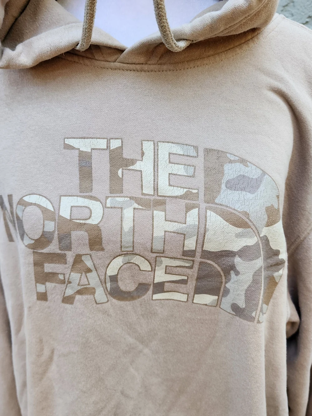 The North Face Half Dome Camo Logo Pullover Hoodie Tan Khaki [L]